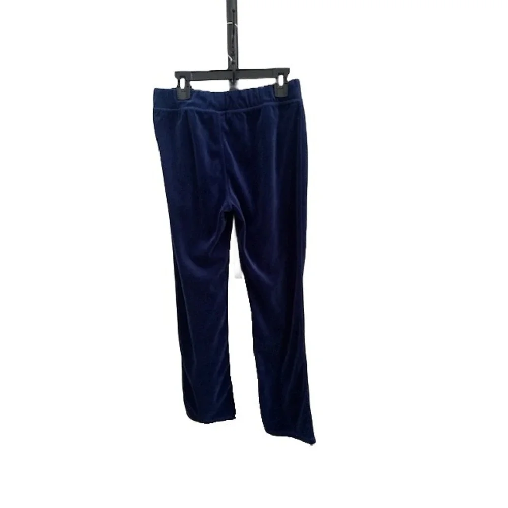 Juicy Couture Kids Blue Velour Track Pants Size L 12-14 Y2K Loungewear JC Logo